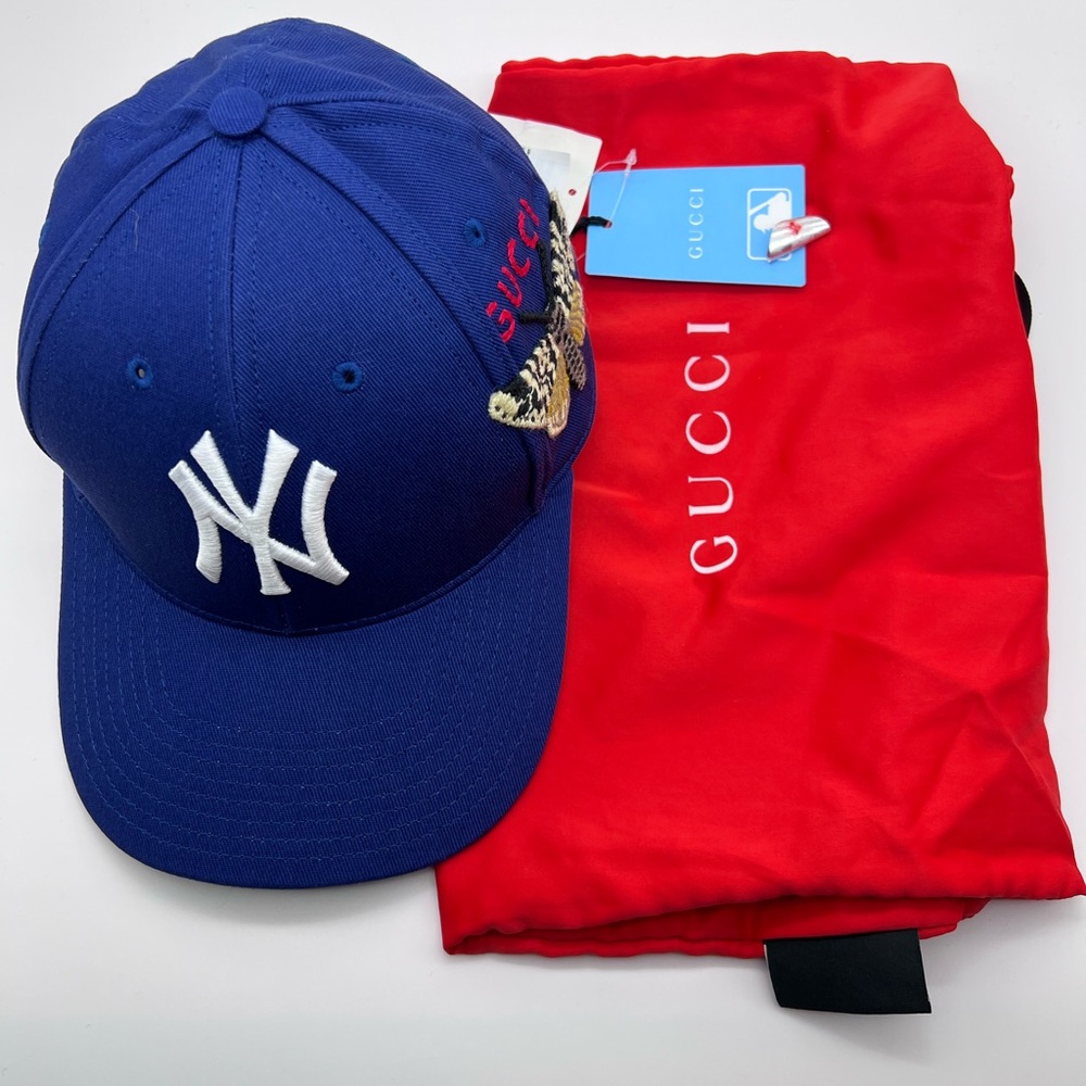 NWT Gucci NY Yankees Baseball Hat in Blue